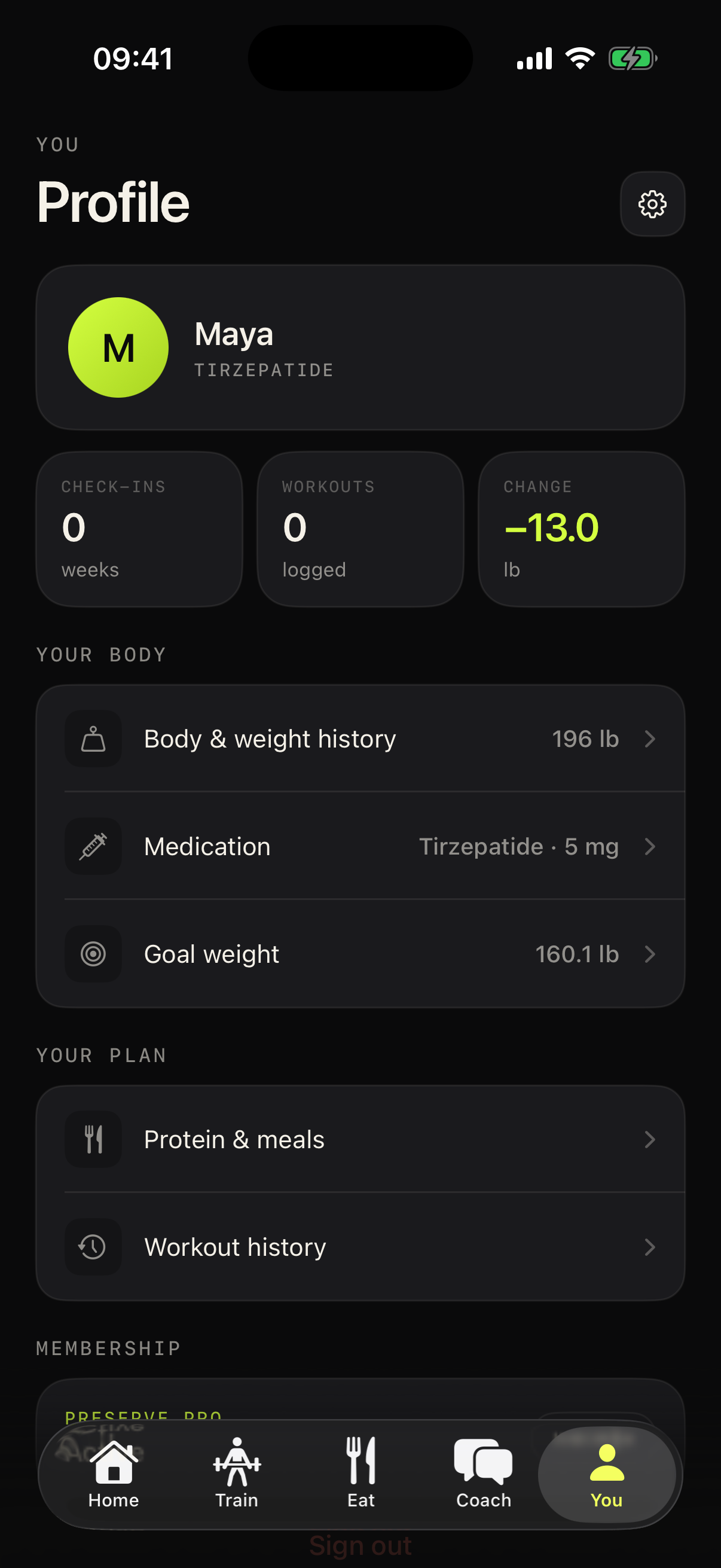 Preserve profile and progress screen